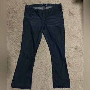 Source of Wisdom dark denim jeans sz 18 flare